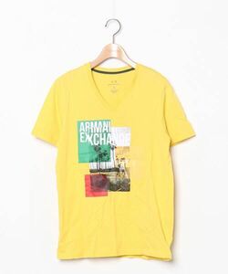 「ARMANI EXCHANGE」 半袖Tシャツ SMALL イエロー メンズ