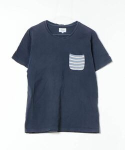 「BEAMS」 ボーダー柄半袖Tシャツ M ネイビー メンズ