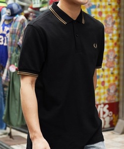 「FRED PERRY」 半袖ポロシャツ SMALL ネイビー メンズ