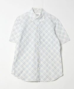 「TAKEO KIKUCHI」 チェック柄半袖シャツ 2 ホワイト メンズ