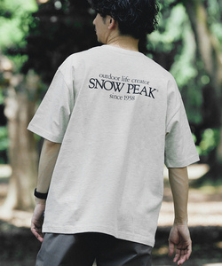 「Snow Peak」 半袖Tシャツ MEDIUM アイボリー メンズ