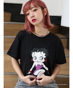 「jouetie」 半袖Tシャツ「BETTY BOOPコラボ」 MEDIUM ブラック レディース