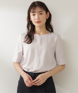 「NATURAL BEAUTY BASIC」 半袖ブラウス LARGE グレー レディース