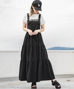 「La-gemme」 サロペットスカート M ブラック レディース