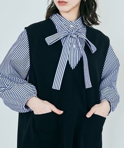 「kirakiraShop」 長袖ブラウス M ネイビー レディース