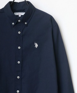 「U.S. POLO ASSN.」 長袖シャツ M ネイビー メンズ