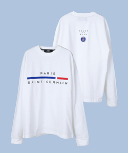 「PARIS SAINT-GERMAIN」 長袖Tシャツ - ホワイト メンズ