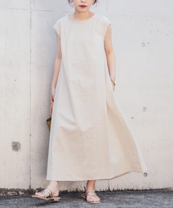 「natural couture」 ノースリーブワンピース MEDIUM ライトベージュ レディース