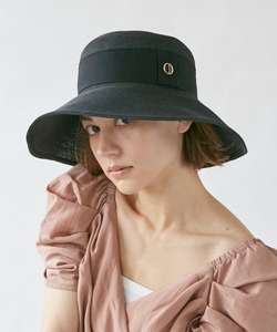 「Chapeau d' O」 ストローハット L(59cm) ブラック レディース