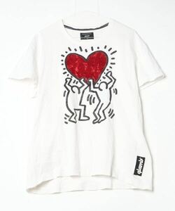 「glamb」 半袖Tシャツ「Keith Haringコラボ」 2 ホワイト メンズ