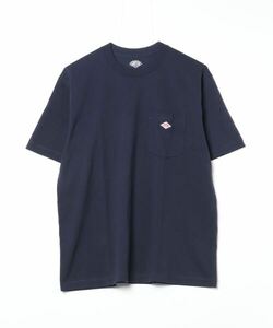 「DANTON」 刺繍半袖Tシャツ - ネイビー メンズ