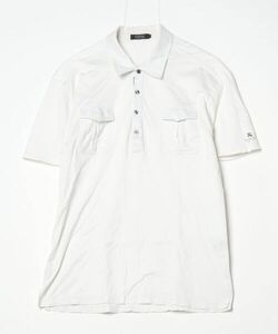 「BURBERRY BLACK LABEL」 ワンポイント半袖ポロシャツ 3 ホワイト メンズ