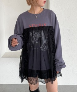 「apres jour mignon」 スウェットカットソー X-LARGE パープル レディース