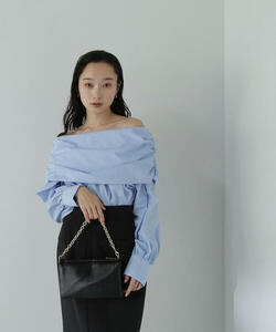 「NATURAL BEAUTY BASIC」 長袖ブラウス MEDIUM ブルー レディース