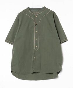 「Nigel Cabourn」 半袖シャツ 50 グリーン メンズ