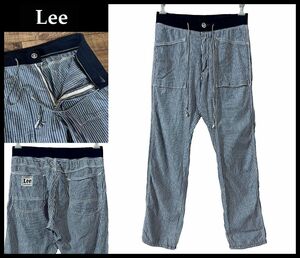 G② ■ Lee リー 40500 シャンブレー ストライプ イージー ベイカー パンツ 水色/白 W32