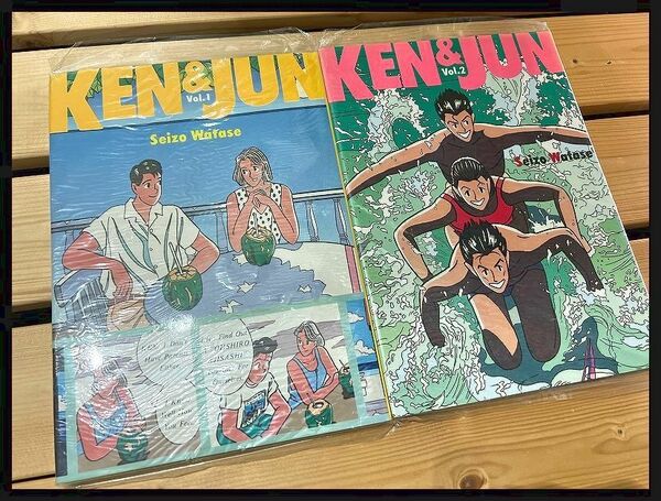 送無 G② WS2 希少 80s 当時物 わたせせいぞう KEN&JUN Vol.1 & Vol.2 竹書房 コミック 全2巻 全巻 セット 漫画 マンガ 古本 レトロ ブック