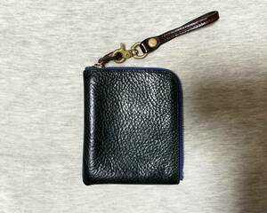 sotsoto leather made with strap L character fastener Short wallet purse badalasi.*karu donkey ketami flannel ba box leather 