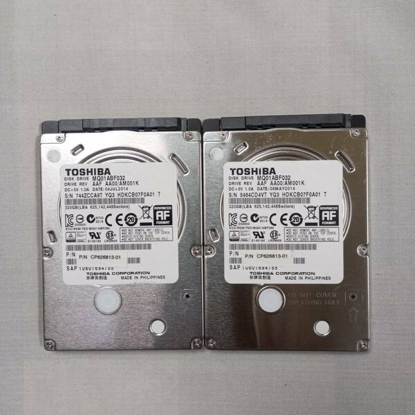 2.5インチ HDD TOSHIBA 320GB X2本 セット　正常品