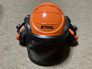 極美品！STIHL☆林業用防護ヘルメット ADVANCE イヤマフ&フェイスガード付