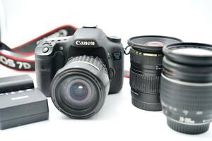 Canon キャノン EOS7D DS126251 TAMRON AF 18-200 3.5-6.3 IF Di LD 17-35 1:2.8-4 EF 28-200 1:3.5-5.6 USM 通電確認 現状品 