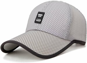 キャップ メンズ メッシュ通気構造 軽量 速乾性熱中症対策 速乾性 帽子 通気性抜群 UVカット メッシュキャップ 野球帽 -グレー