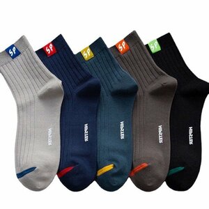 Мужские носки устанавливают наполовину носки мужчины 5 Leis Socks Nops Socks Мужские хлопковые антибактериальные и дезодорантные поты -поглощение на открытом воздухе.