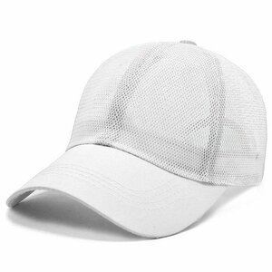 キャップ メンズ 帽子 最新版メッシュ通気構造UVカット速乾 通気性抜群 日焼け防止 紫外線対策 野球帽スポーツ帽子-ホワイト