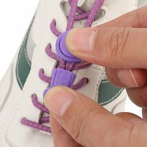 靴紐 結ばない くつひも 伸びる靴紐 大人と子供に適する レースロック 伸縮する ワンタッチ 着脱を簡単 圧迫感軽減靴紐100cmネイビー_画像2