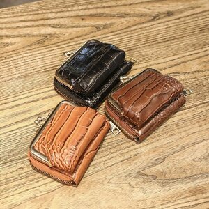 ミニ財布 レディース カードケース コンパクト ガマ口 小銭入れ 人気 かわいい 短財布開運財布 軽量 がま口 レディース財布 コーヒー