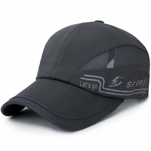 キャップ メンズ 帽子 夏 UVカット 超軽薄 通気性キャップメンズ 日よけ 野球帽 ランニングキャップ UPF50+ 蒸れにくい-Bダックグレー
