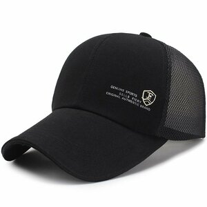 キャップ 帽子 メンズ レディース 無地 シンプル スポーツ ランニング 帽子ランニングキャップ 帽子メッシュキャップ-ブラック