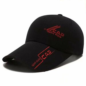 キャップ メンズ 帽子 涼しい 吸湿 速乾 排熱 野球帽 軽量 UVカット 春夏 スポーツ アウトドア 熱中症対策 UVカット-黒+赤