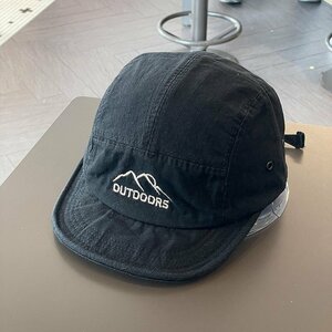 帽子 レディース キャップ つばの短い 釣り 日焼け止め UVカット紫外線防止 軽量 シンプル 通気性 柔らかい-黒