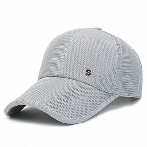 キャップ メンズ 帽子 メッシュ通気構造 UVカット帽子 通気性抜群 日焼け防止 紫外線対策 野球帽スポーツ帽子 UPF50+ 夏-A-グレー