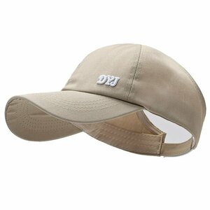 キャップ レディース 帽子 吸汗速乾 UVカット 日焼け防止 紫外線対策 軽量UPF+50 春夏 小顔効果穴付きスポーツ-ベージュ