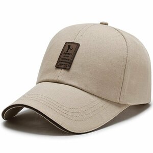 キャップ メンズ 帽子100%コットンUVカット99％紫外線対策 日焼け防止 熱中症対策 野球帽 登山 スポーツ 調整可能-ベージュ