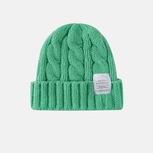 ニット帽子レディース 冬暖かく ニットキャップ 柔らかい防寒保温 伸縮性 ゆったり 暖かい 軽量-グリーン