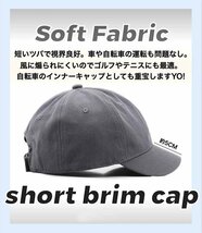 キャップ メンズ 帽子 コットン ツバ短め ショートつば 小さな ツバ短 かわいい ショートブリム BBキャップ 調整可能-グレー_画像7
