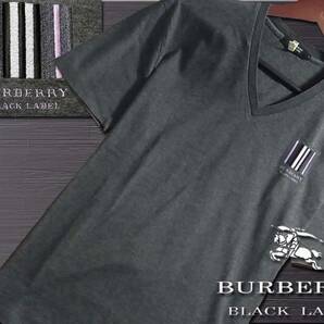 CL済美品！希少L！ノバチェックエンブレム　チャコール　Tシャツ▼バーバリーブラックレーベル BURBERRY BLACK LABEL