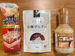 セット ナガノトマト 完熟トマトのピザソース 遠藤製餡 天然美食 有機ぜんざい ミツカン ごましゃぶ