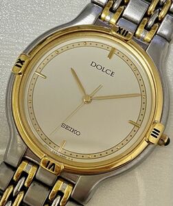 1 иен ~ N SEIKO Seiko Dolce 5E31-6B90 белый циферблат мужской женский кварц античный работа товар наручные часы 6226842