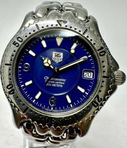 1 jpy ~ Y rare TAG Heuer cell Chrono meter WG5114-P0 blue dial men's self-winding watch Date antique clock 52298559