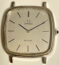 1円〜 N OMEGA オメガ デビル スクエアケース シルバー文字盤 メンズ 手巻き アンティーク 稼動品 腕時計 A2184_画像3