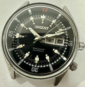 Y rare rare ORIENT Orient King diver black diamond ru men's self-winding watch day date antique clock 52293475