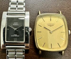 1円〜 Y 山 まとめ 2本セット LONGINES ロンジン ANNE KLEIN 2 アンクライン2 レディース クォーツ アンティーク ジャンク 時計 5229057