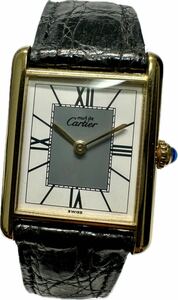 1円〜 Y Cartier カルティエ マストタンク ヴェルメイユ 純正Dバックル レディース クォーツ アンティーク 時計 622858987