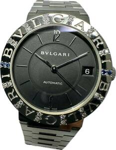 1円〜 Y 希少 サファイアダイヤベゼル BVLGARI ブルガリ ブルガリブルガリ BB33 SS AUTO メンズ 自動巻き デイト 時計 72234017