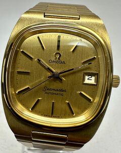 1円〜 Y 希少 美品 OMEGA オメガ シーマスター ゴールドモデル メンズ 自動巻き デイト 純正風防 アンティーク 時計 523057906