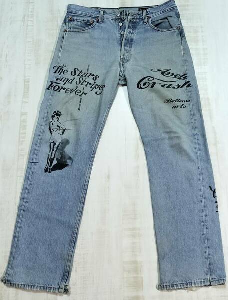 ★送料無料!! 超希少品 リーバイス501 コカ・コーラ リメイク ペイント ダメージデニム ANCH CRASH bottom‘s art Levi's501 W32 